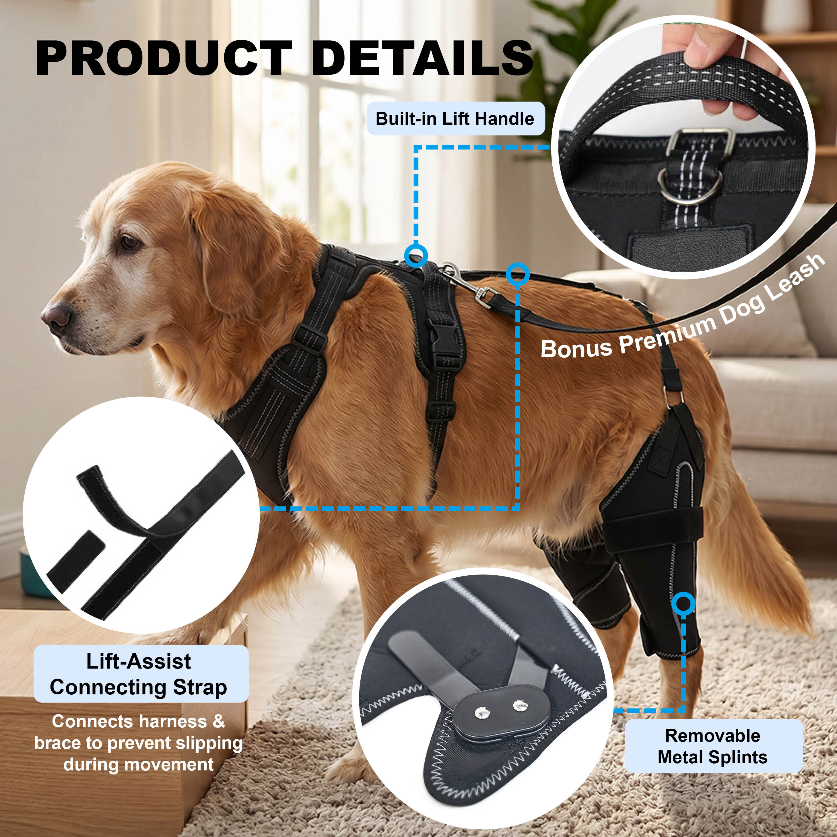 Dog ACL Knee Brace Pro for ACL Injuries, Joint Pain, Mobility