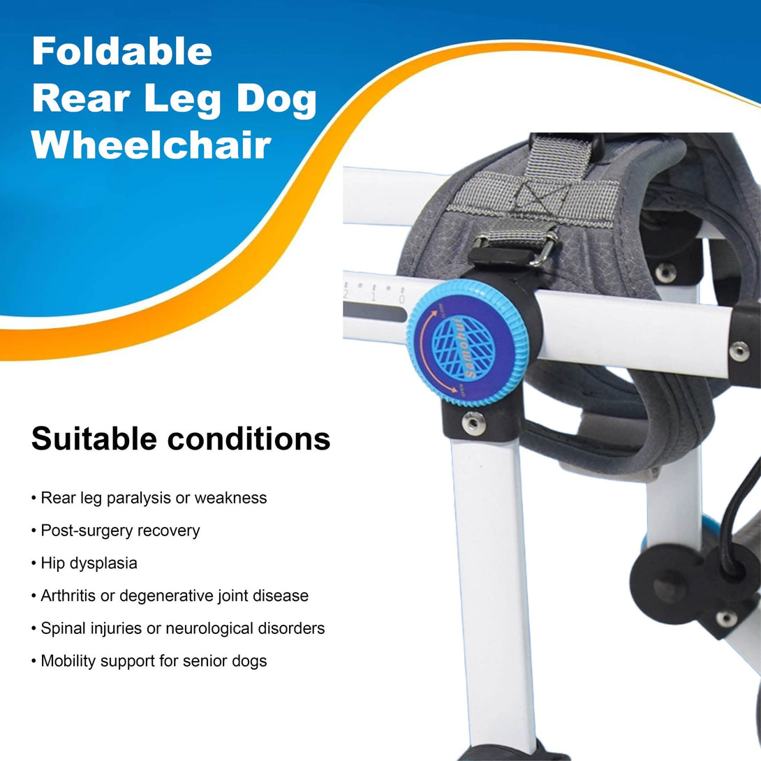 Foldable Rear Leg Dog Wheelchair - PawPattz