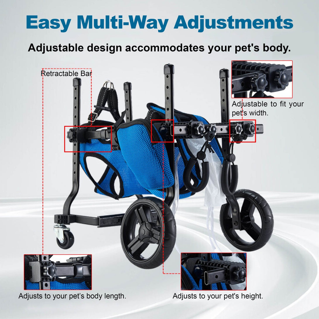 Full Support 4 - Wheel Wheelchair for Small Dogs - PawPattz