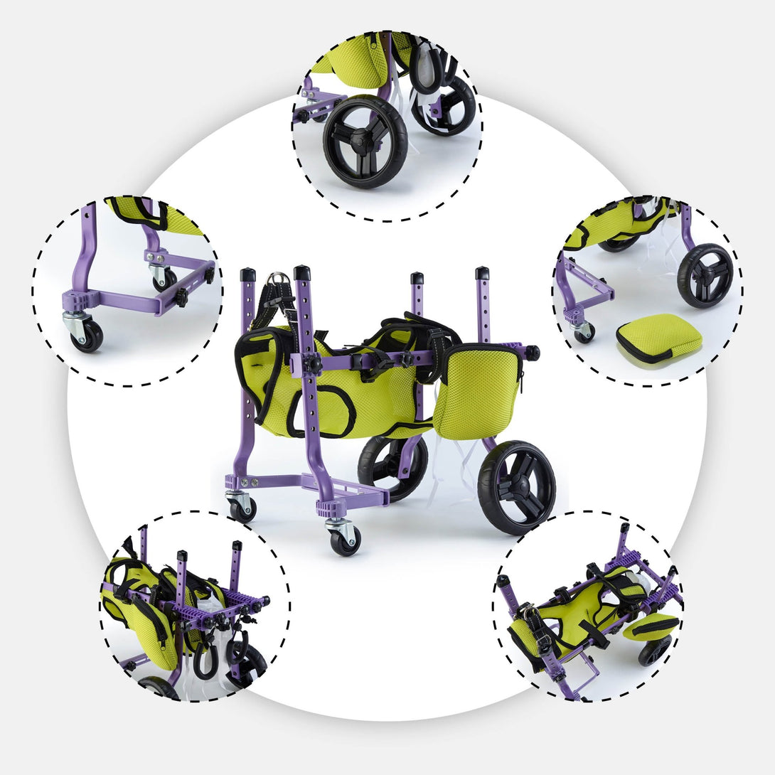 Full Support 4 - Wheel Wheelchair for Small Dogs - PawPattz