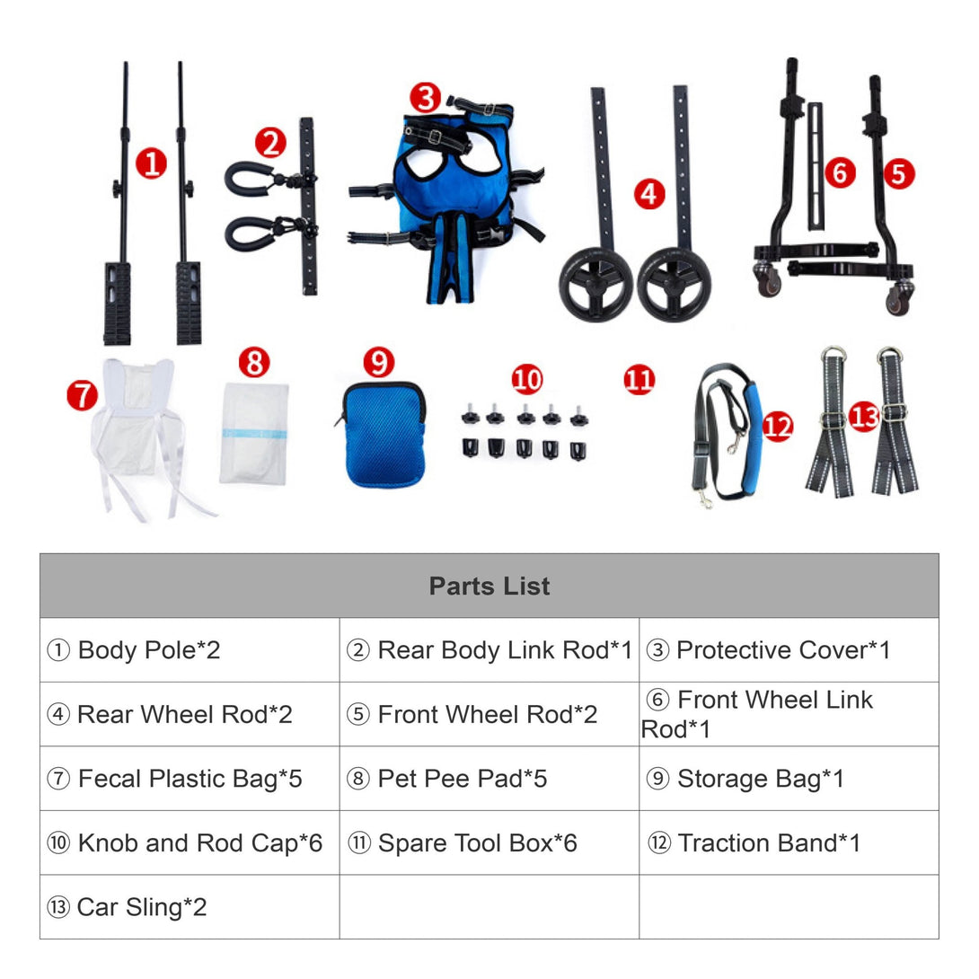 Full Support 4 - Wheel Wheelchair for Small Dogs - PawPattz