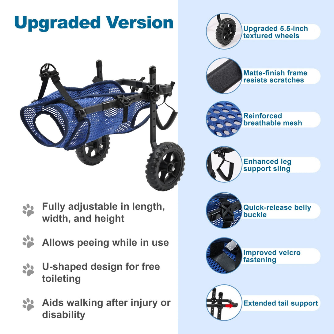 Upgraded Wheelchair for Small Dogs - PawPattz